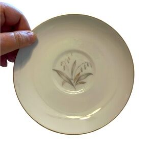 VINTAGE 1961 KAYSONS‎ FINE CHINA GOLDEN RHAPSODY SAUCER CREAM W/GOLD LEAVES/TRIM